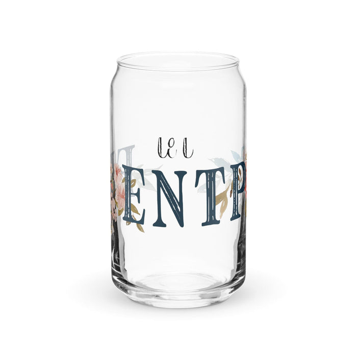 El Entp Exclusive Art Piece Can-Shaped Glass Home Office Work Mexican Spanish Pride Gift Cup One-Of-A-Kind Calligraphy Glass | E16 Mexicada 16 oz