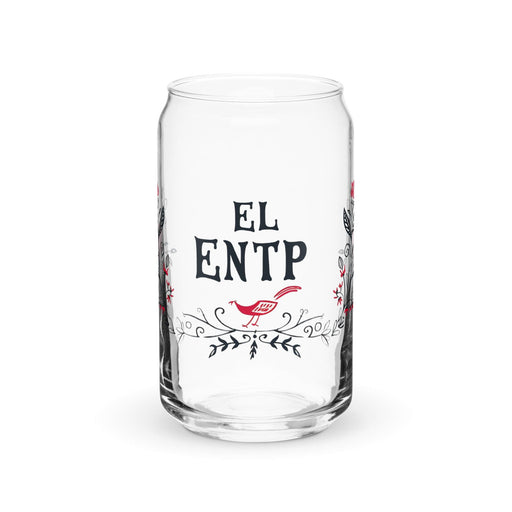 El Entp Exclusive Art Piece Can-Shaped Glass Home Office Work Mexican Spanish Pride Gift Cup One-Of-A-Kind Calligraphy Glass | E17 Mexicada 16 oz