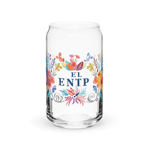 El Entp Exclusive Art Piece Can-Shaped Glass Home Office Work Mexican Spanish Pride Gift Cup One-Of-A-Kind Calligraphy Glass | E19 Mexicada 16 oz