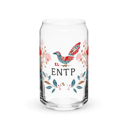 El Entp Exclusive Art Piece Can-Shaped Glass Home Office Work Mexican Spanish Pride Gift Cup One-Of-A-Kind Calligraphy Glass | E20 Mexicada 16 oz