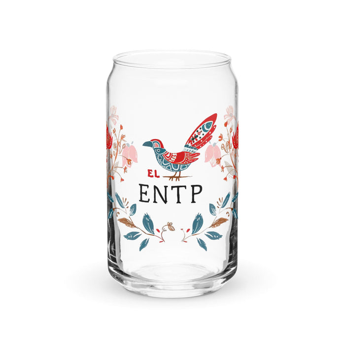 El Entp Exclusive Art Piece Can-Shaped Glass Home Office Work Mexican Spanish Pride Gift Cup One-Of-A-Kind Calligraphy Glass | E20 Mexicada 16 oz