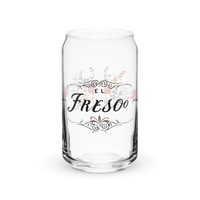 El Freso Exclusive Art Piece Can-Shaped Glass Home Office Work Mexican Spanish Pride Gift Cup One-Of-A-Kind Calligraphy Glass | E13 Mexicada 16 oz