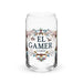 El Gamer Exclusive Art Piece Can-Shaped Glass Home Office Work Mexican Spanish Pride Gift Cup One-Of-A-Kind Calligraphy Glass | E2 Mexicada 16 oz