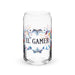 El Gamer Exclusive Art Piece Can-Shaped Glass Home Office Work Mexican Spanish Pride Gift Cup One-Of-A-Kind Calligraphy Glass | E12 Mexicada 16 oz