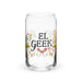 El Geek Exclusive Art Piece Can-Shaped Glass Home Office Work Mexican Spanish Pride Gift Cup One-Of-A-Kind Calligraphy Glass | E8 Mexicada 16 oz