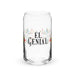 El Genial Exclusive Art Piece Can-Shaped Glass Home Office Work Mexican Spanish Pride Gift Cup One-Of-A-Kind Calligraphy Glass | E4 Mexicada 16 oz