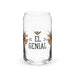 El Genial Exclusive Art Piece Can-Shaped Glass Home Office Work Mexican Spanish Pride Gift Cup One-Of-A-Kind Calligraphy Glass | E13 Mexicada 16 oz