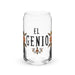 El Genio Exclusive Art Piece Can-Shaped Glass Home Office Work Mexican Spanish Pride Gift Cup One-Of-A-Kind Calligraphy Glass | E10 Mexicada 16 oz