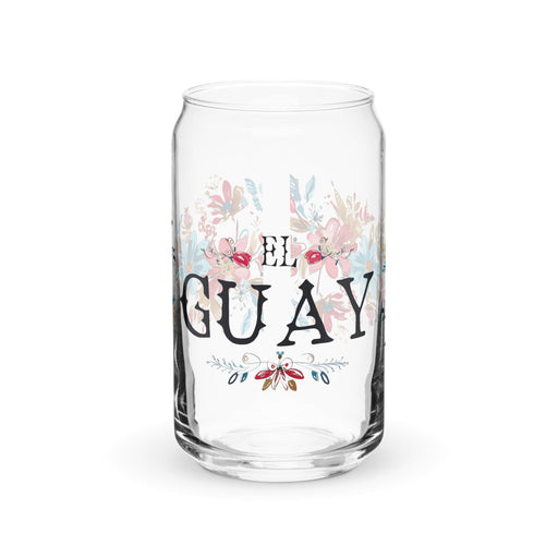 El Guay Exclusive Art Piece Can-Shaped Glass Home Office Work Mexican Spanish Pride Gift Cup One-Of-A-Kind Calligraphy Glass | E13 Mexicada 16 oz