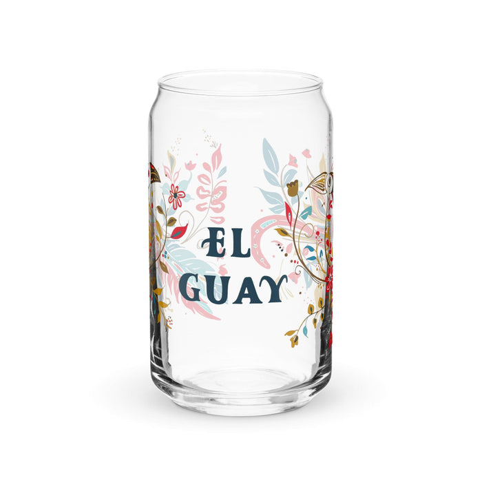 El Guay Exclusive Art Piece Can-Shaped Glass Home Office Work Mexican Spanish Pride Gift Cup One-Of-A-Kind Calligraphy Glass | E19 Mexicada 16 oz