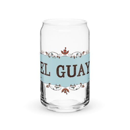 El Guay Exclusive Art Piece Can-Shaped Glass Home Office Work Mexican Spanish Pride Gift Cup One-Of-A-Kind Calligraphy Glass | E26 Mexicada 16 oz