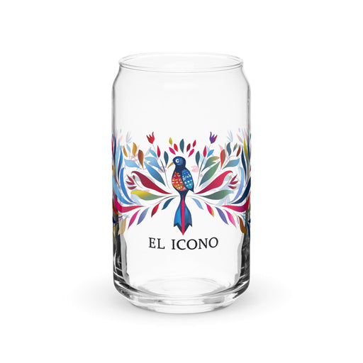 El Icono Exclusive Art Piece Can-Shaped Glass Home Office Work Mexican Spanish Pride Gift Cup One-Of-A-Kind Calligraphy Glass | E5 Mexicada 16 oz