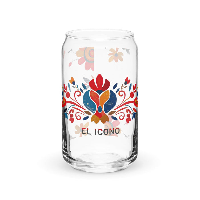 El Icono Exclusive Art Piece Can-Shaped Glass Home Office Work Mexican Spanish Pride Gift Cup One-Of-A-Kind Calligraphy Glass | E10 Mexicada 16 oz