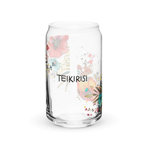 Teikirisi Exclusive Art Piece Can-Shaped Glass Home Office Work Mexican Spanish Pride Gift Cup One-Of-A-Kind Calligraphy Glass | T3 Mexicada 16 oz