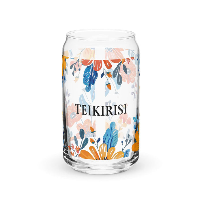 Teikirisi Exclusive Art Piece Can-Shaped Glass Home Office Work Mexican Spanish Pride Gift Cup One-Of-A-Kind Calligraphy Glass | T5 Mexicada 16 oz