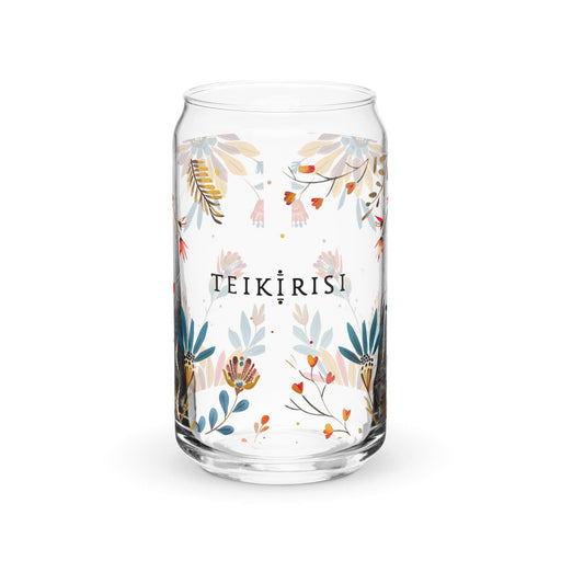 Teikirisi Exclusive Art Piece Can-Shaped Glass Home Office Work Mexican Spanish Pride Gift Cup One-Of-A-Kind Calligraphy Glass | T8 Mexicada 16 oz