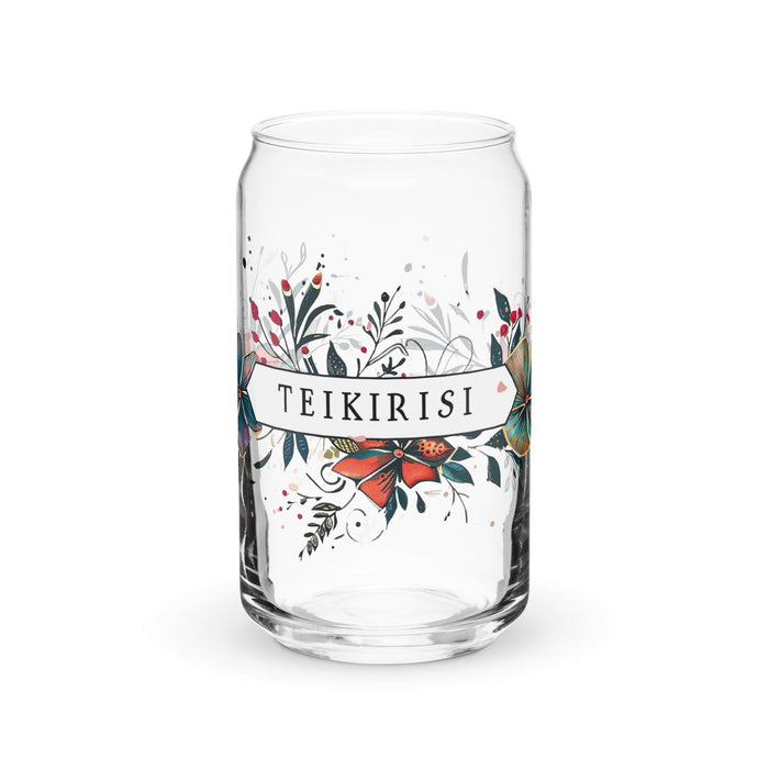 Teikirisi Exclusive Art Piece Can-Shaped Glass Home Office Work Mexican Spanish Pride Gift Cup One-Of-A-Kind Calligraphy Glass | T10 Mexicada 16 oz