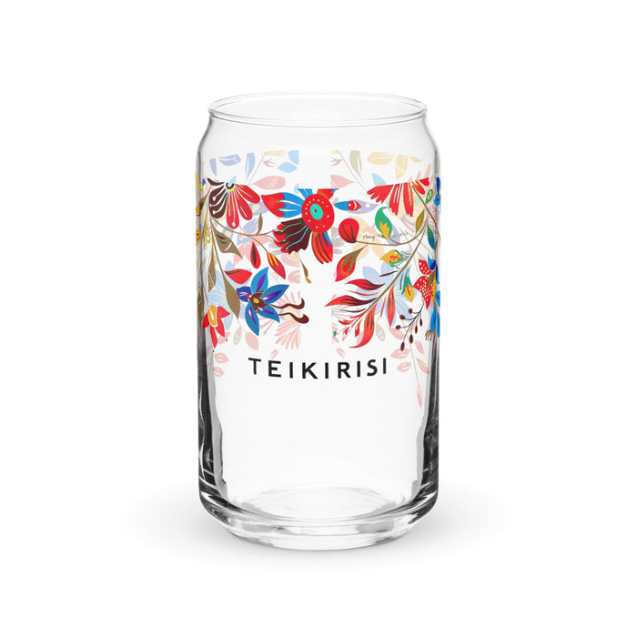 Teikirisi Exclusive Art Piece Can-Shaped Glass Home Office Work Mexican Spanish Pride Gift Cup One-Of-A-Kind Calligraphy Glass | T12 Mexicada 16 oz