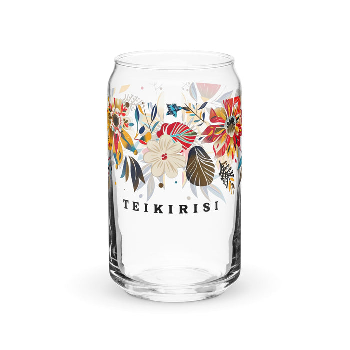 Teikirisi Exclusive Art Piece Can-Shaped Glass Home Office Work Mexican Spanish Pride Gift Cup One-Of-A-Kind Calligraphy Glass | T14 Mexicada 16 oz