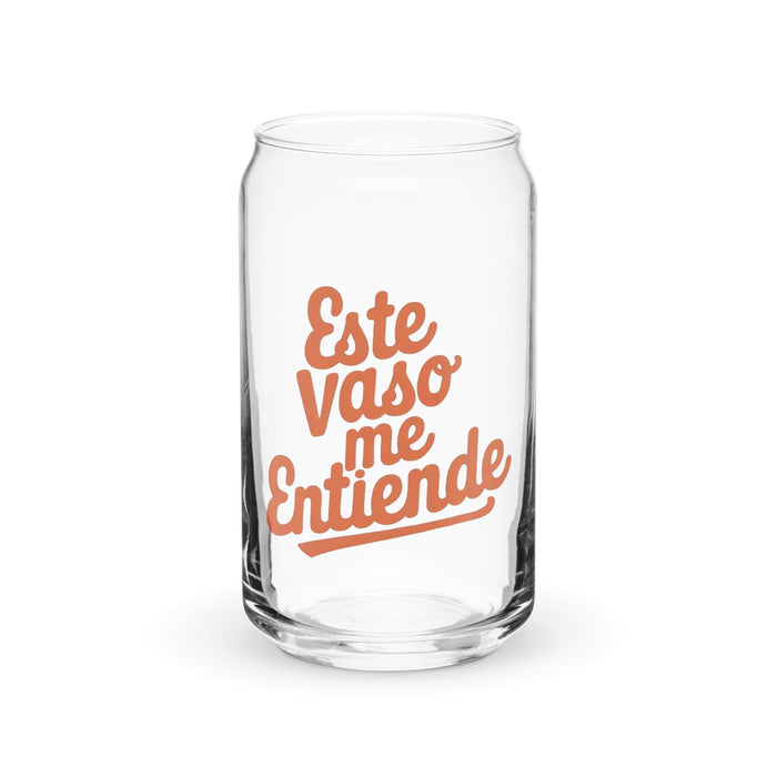 Este Vaso Me Entiende Exclusive Art Piece Can-Shaped Glass Home Office Work Mexican Spanish Pride Gift Cup One-Of-A-Kind Calligraphy Glass | E22 Mexicada 16 oz