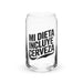 Mi Dieta Incluye Cerveza Exclusive Art Piece Can-Shaped Glass Home Office Work Mexican Spanish Pride Gift Cup One-Of-A-Kind Calligraphy Glass | M3 Mexicada 16 oz