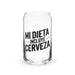 Mi Dieta Incluye Cerveza Exclusive Art Piece Can-Shaped Glass Home Office Work Mexican Spanish Pride Gift Cup One-Of-A-Kind Calligraphy Glass | M22 Mexicada 16 oz