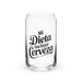 Mi Dieta Incluye Cerveza Exclusive Art Piece Can-Shaped Glass Home Office Work Mexican Spanish Pride Gift Cup One-Of-A-Kind Calligraphy Glass | M27 Mexicada 16 oz