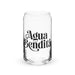 Agua Bendita Exclusive Art Piece Can-Shaped Glass Home Office Work Mexican Spanish Pride Gift Cup One-Of-A-Kind Calligraphy Glass | A15 Mexicada 16 oz