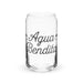 Agua Bendita Exclusive Art Piece Can-Shaped Glass Home Office Work Mexican Spanish Pride Gift Cup One-Of-A-Kind Calligraphy Glass | A23 Mexicada 16 oz