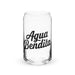 Agua Bendita Exclusive Art Piece Can-Shaped Glass Home Office Work Mexican Spanish Pride Gift Cup One-Of-A-Kind Calligraphy Glass | A28 Mexicada 16 oz