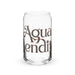 Agua Bendita Exclusive Art Piece Can-Shaped Glass Home Office Work Mexican Spanish Pride Gift Cup One-Of-A-Kind Calligraphy Glass | A31 Mexicada 16 oz