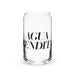 Agua Bendita Exclusive Art Piece Can-Shaped Glass Home Office Work Mexican Spanish Pride Gift Cup One-Of-A-Kind Calligraphy Glass | A33 Mexicada 16 oz