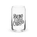 Bebo Y Luego Existo Exclusive Art Piece Can-Shaped Glass Home Office Work Mexican Spanish Pride Gift Cup One-Of-A-Kind Calligraphy Glass | B3 Mexicada 16 oz