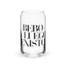 Bebo Y Luego Existo Exclusive Art Piece Can-Shaped Glass Home Office Work Mexican Spanish Pride Gift Cup One-Of-A-Kind Calligraphy Glass | B8 Mexicada 16 oz