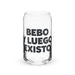 Bebo Y Luego Existo Exclusive Art Piece Can-Shaped Glass Home Office Work Mexican Spanish Pride Gift Cup One-Of-A-Kind Calligraphy Glass | B20 Mexicada 16 oz