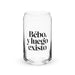 Bebo Y Luego Existo Exclusive Art Piece Can-Shaped Glass Home Office Work Mexican Spanish Pride Gift Cup One-Of-A-Kind Calligraphy Glass | B24 Mexicada 16 oz