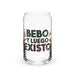 Bebo Y Luego Existo Exclusive Art Piece Can-Shaped Glass Home Office Work Mexican Spanish Pride Gift Cup One-Of-A-Kind Calligraphy Glass | B25 Mexicada 16 oz