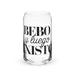 Bebo Y Luego Existo Exclusive Art Piece Can-Shaped Glass Home Office Work Mexican Spanish Pride Gift Cup One-Of-A-Kind Calligraphy Glass | B26 Mexicada 16 oz