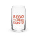 Bebo Y Luego Existo Exclusive Art Piece Can-Shaped Glass Home Office Work Mexican Spanish Pride Gift Cup One-Of-A-Kind Calligraphy Glass | B27 Mexicada 16 oz