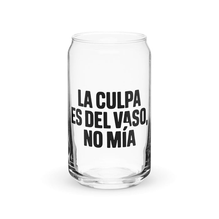 La Culpa Es Del Vaso, No Mía Exclusive Art Piece Can-Shaped Glass Home Office Work Mexican Spanish Pride Gift Cup One-Of-A-Kind Calligraphy Glass | L1 Mexicada 16 oz