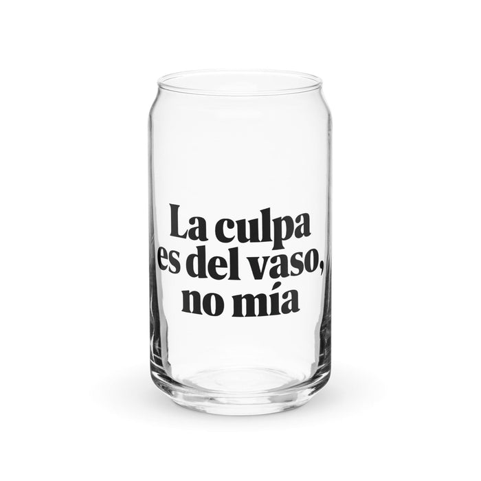 La Culpa Es Del Vaso, No Mía Exclusive Art Piece Can-Shaped Glass Home Office Work Mexican Spanish Pride Gift Cup One-Of-A-Kind Calligraphy Glass | L6 Mexicada 16 oz