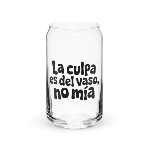 La Culpa Es Del Vaso, No Mía Exclusive Art Piece Can-Shaped Glass Home Office Work Mexican Spanish Pride Gift Cup One-Of-A-Kind Calligraphy Glass | L8 Mexicada 16 oz