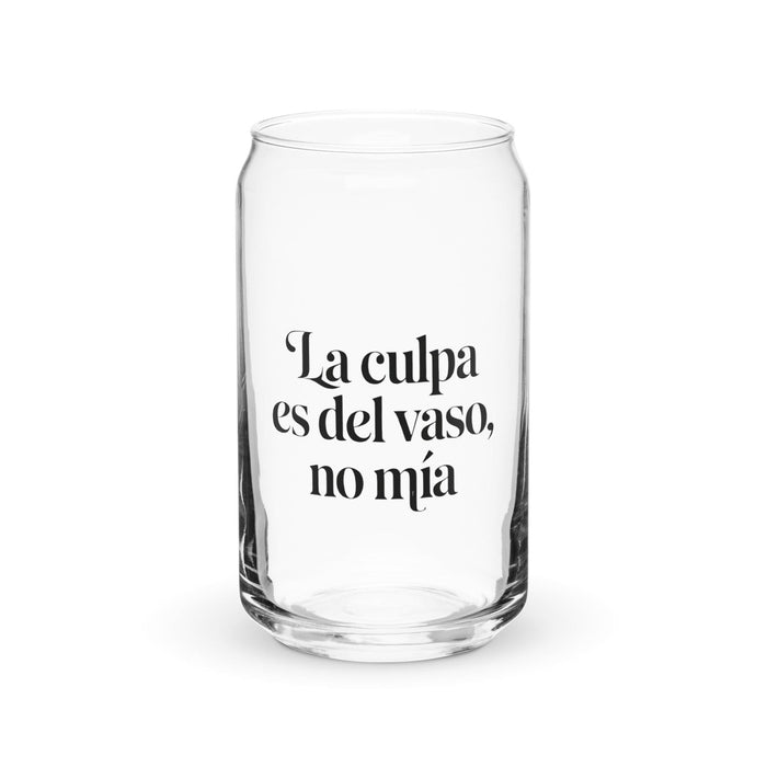 La Culpa Es Del Vaso, No Mía Exclusive Art Piece Can-Shaped Glass Home Office Work Mexican Spanish Pride Gift Cup One-Of-A-Kind Calligraphy Glass | L14 Mexicada 16 oz