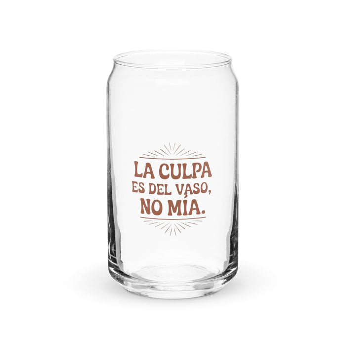 La Culpa Es Del Vaso, No Mía Exclusive Art Piece Can-Shaped Glass Home Office Work Mexican Spanish Pride Gift Cup One-Of-A-Kind Calligraphy Glass | L15 Mexicada 16 oz