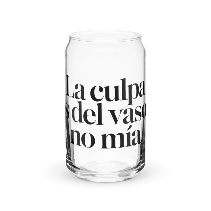 La Culpa Es Del Vaso, No Mía Exclusive Art Piece Can-Shaped Glass Home Office Work Mexican Spanish Pride Gift Cup One-Of-A-Kind Calligraphy Glass | L17 Mexicada 16 oz