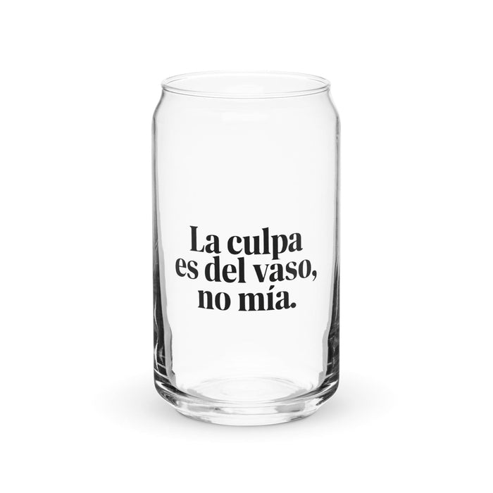 La Culpa Es Del Vaso, No Mía Exclusive Art Piece Can-Shaped Glass Home Office Work Mexican Spanish Pride Gift Cup One-Of-A-Kind Calligraphy Glass | L18 Mexicada 16 oz