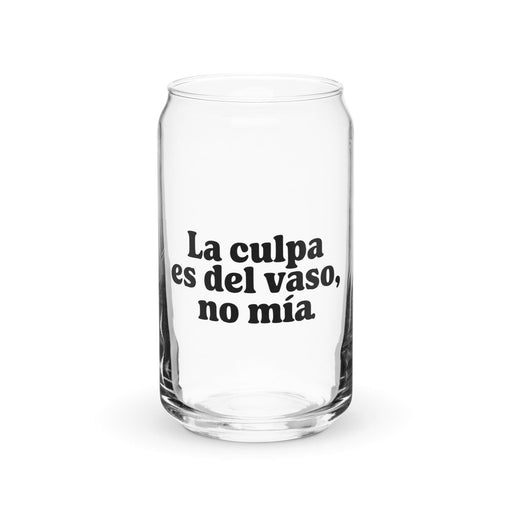 La Culpa Es Del Vaso, No Mía Exclusive Art Piece Can-Shaped Glass Home Office Work Mexican Spanish Pride Gift Cup One-Of-A-Kind Calligraphy Glass | L19 Mexicada 16 oz