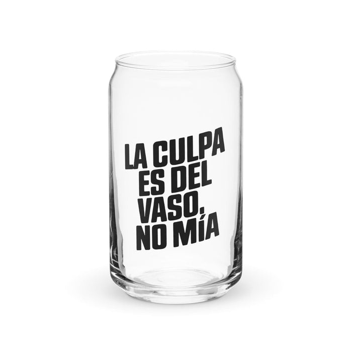 La Culpa Es Del Vaso, No Mía Exclusive Art Piece Can-Shaped Glass Home Office Work Mexican Spanish Pride Gift Cup One-Of-A-Kind Calligraphy Glass | L24 Mexicada 16 oz