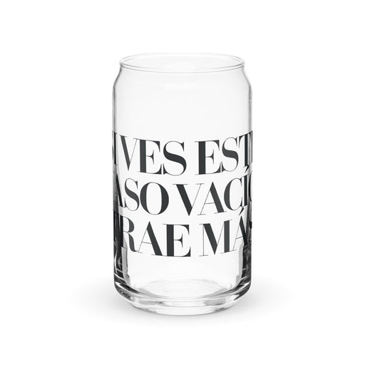 Si Ves Este Vaso Vacío, Trae Más Exclusive Art Piece Can-Shaped Glass Home Office Work Mexican Spanish Pride Gift Cup One-Of-A-Kind Calligraphy Glass | S23 Mexicada 16 oz