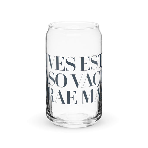 Si Ves Este Vaso Vacío, Trae Más Exclusive Art Piece Can-Shaped Glass Home Office Work Mexican Spanish Pride Gift Cup One-Of-A-Kind Calligraphy Glass | S27 Mexicada 16 oz